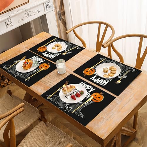 Sets de table citrouille orange pour repas et fêtes de cuisine - 5