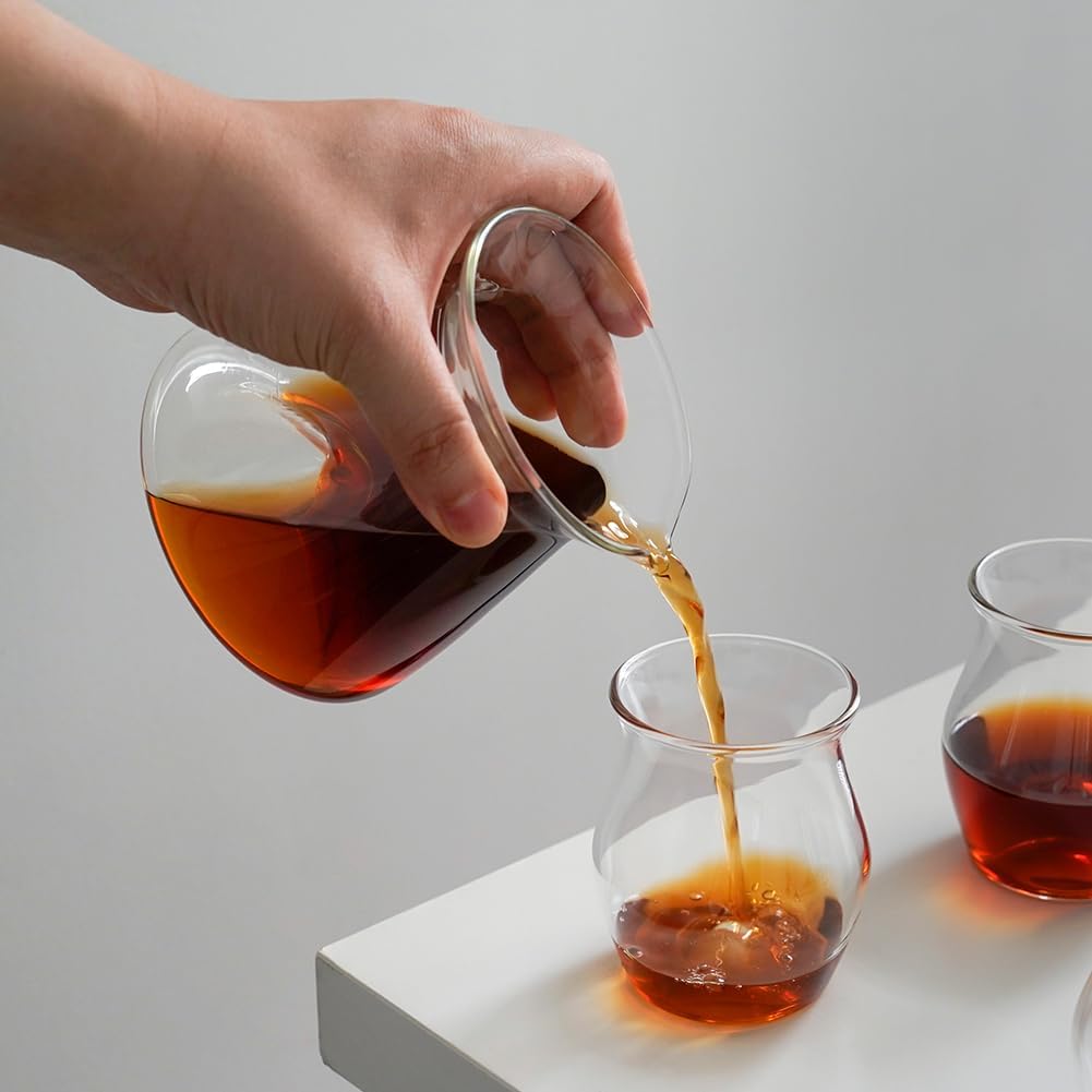 watchget Server da caffè in vetro, 300 ml, caraffa da versare sopra il caffè, resistente al calore, trasparente