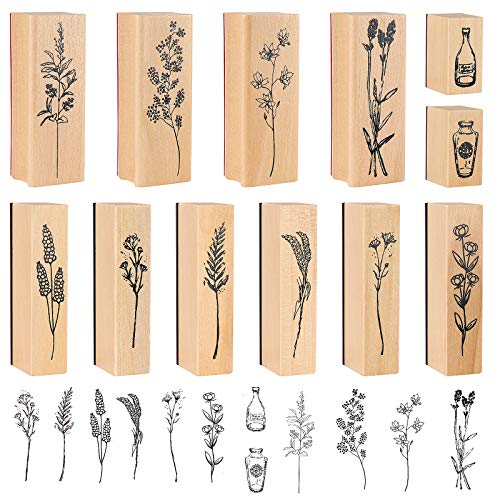 8 Stück Stempel Holz, Gummi Holz Vintage Holzstempel DIY Tagebuch 8 Stück Stempel Holz, Gummi Holz Vintage Holzstempel DIY Tagebuch