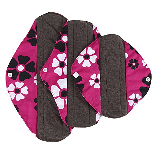 melupa Bamboo Reusable Sanitary Pads - Cloth Sanitary Pads | Light Incontinence Pads | Washable Menstrual Pads - 3 Pack Pads