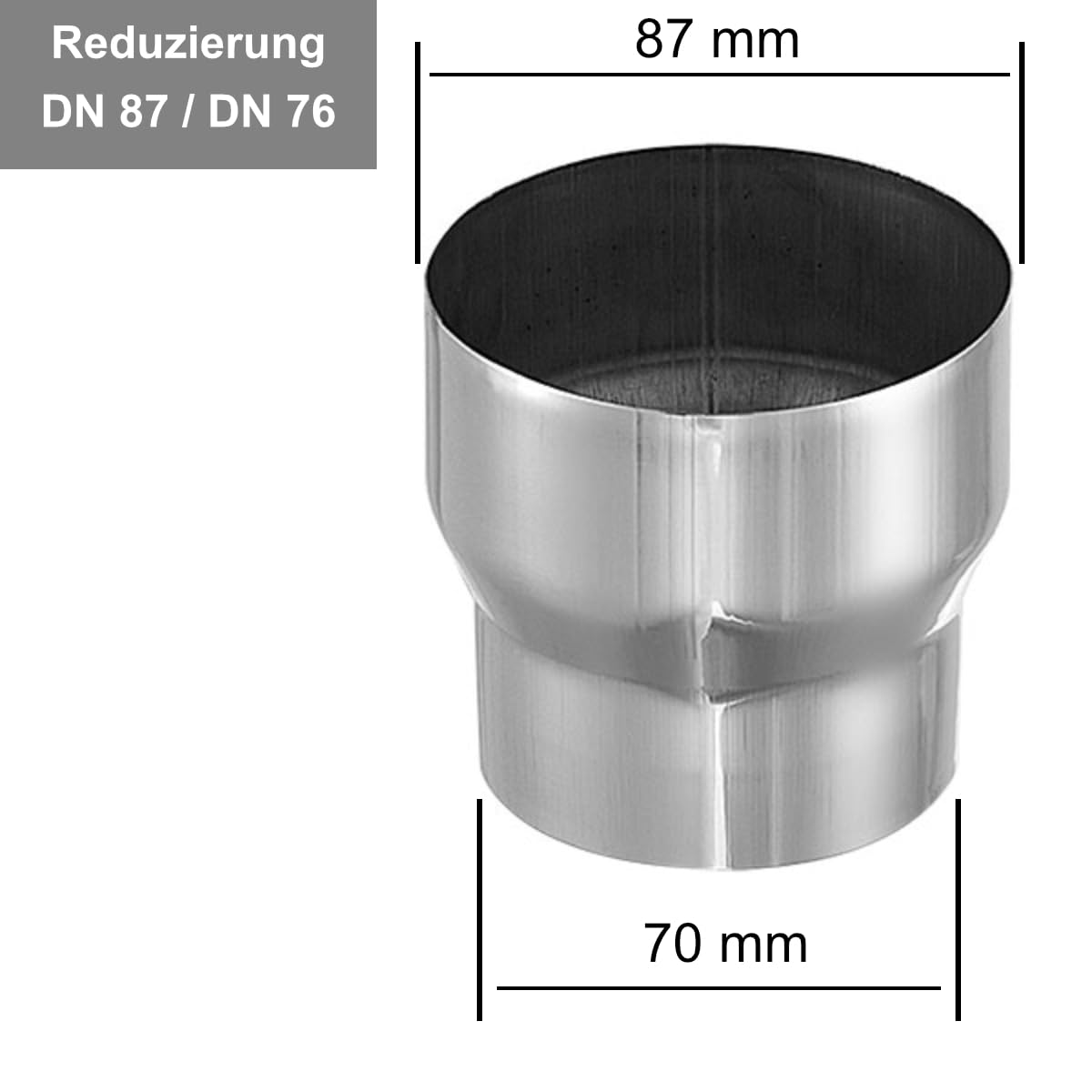 Passkonus Titanzink für Fallrohranschluß DN60 / 76 / 80 / 87 an DN100, 19,95