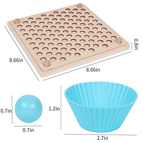 QZMTOY Wooden Peg Board Beads Game, Puzzle Color Sorting Stacking Art Toys for Toddlers, Counting Toy for Kids, Toddler Educational Montessori Games for Math Learning, Great Gift for Girls and Boys