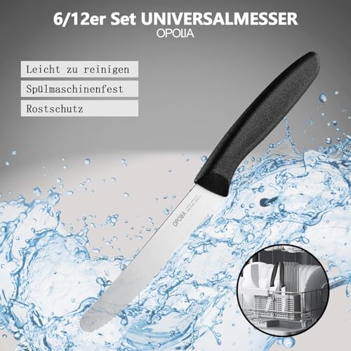 OPOLIA 6-tlg FrüHstüCksmesser, Buttermesser Aus Edelstahl, Schwarzer Griff – Ansicht 5