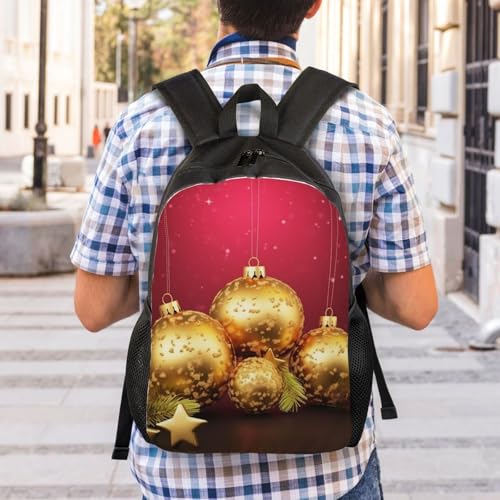 Mochila para mujer y hombre Gold Navidad impermeable miniatura 7