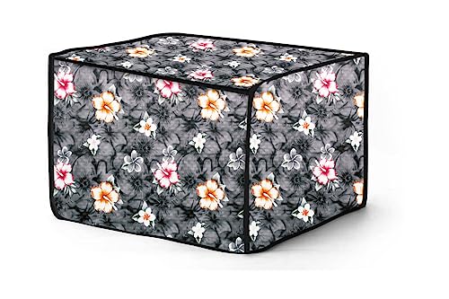 Image of The Furnishing Tree PVC Waterproof Microwave Oven Cover compatible for Morphy Richards 23 L Convection 23MCG Floral Pattern Multi Grey