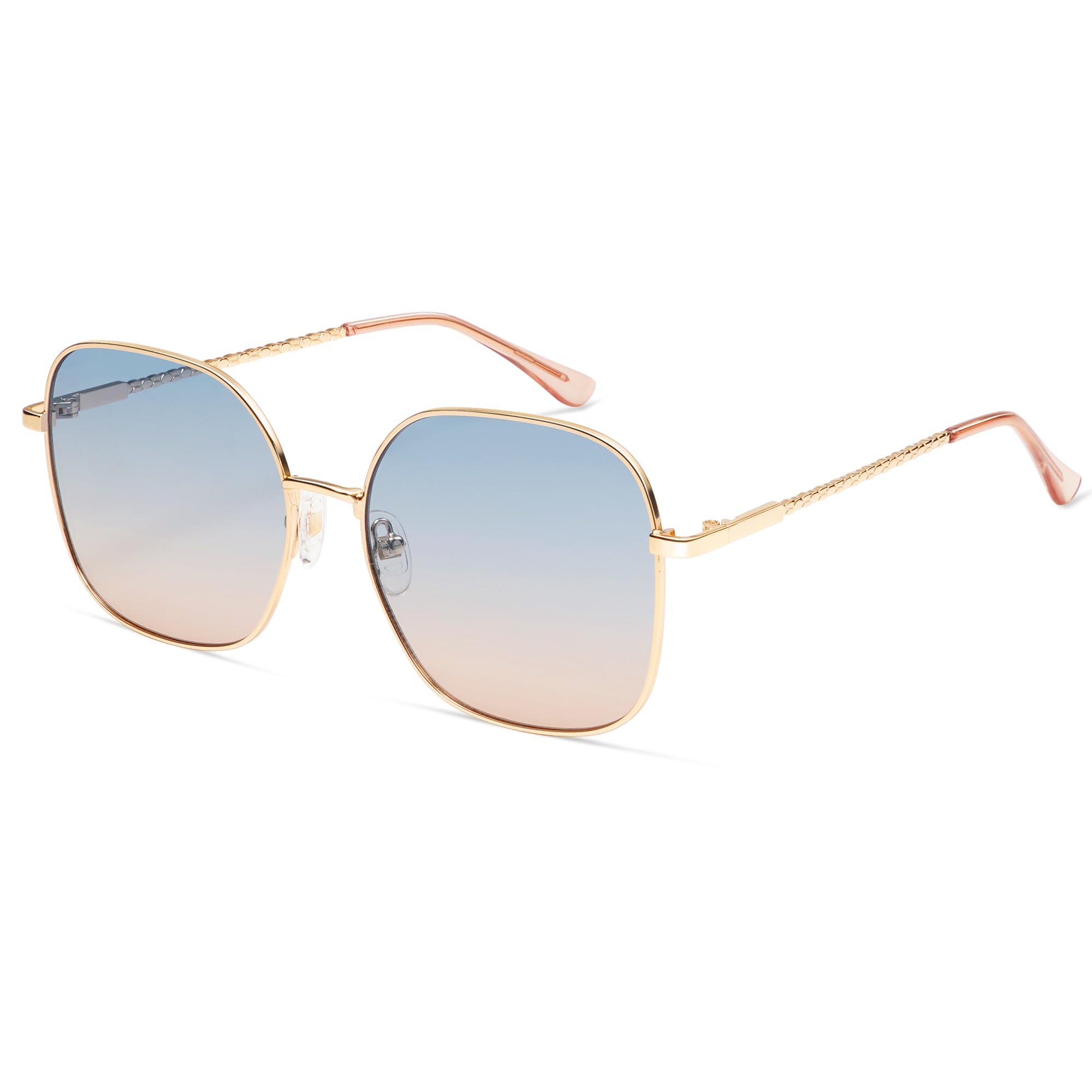 Appassal Retro Lightweight Square Sunglasses for Women Vintage Metal Round Sunglasses Classic Large Gradient Lens AP3699