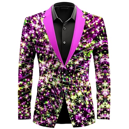 Chaqueta para hombre con lentejuelas y corte ajustado que estiliza en eventos nocturnos