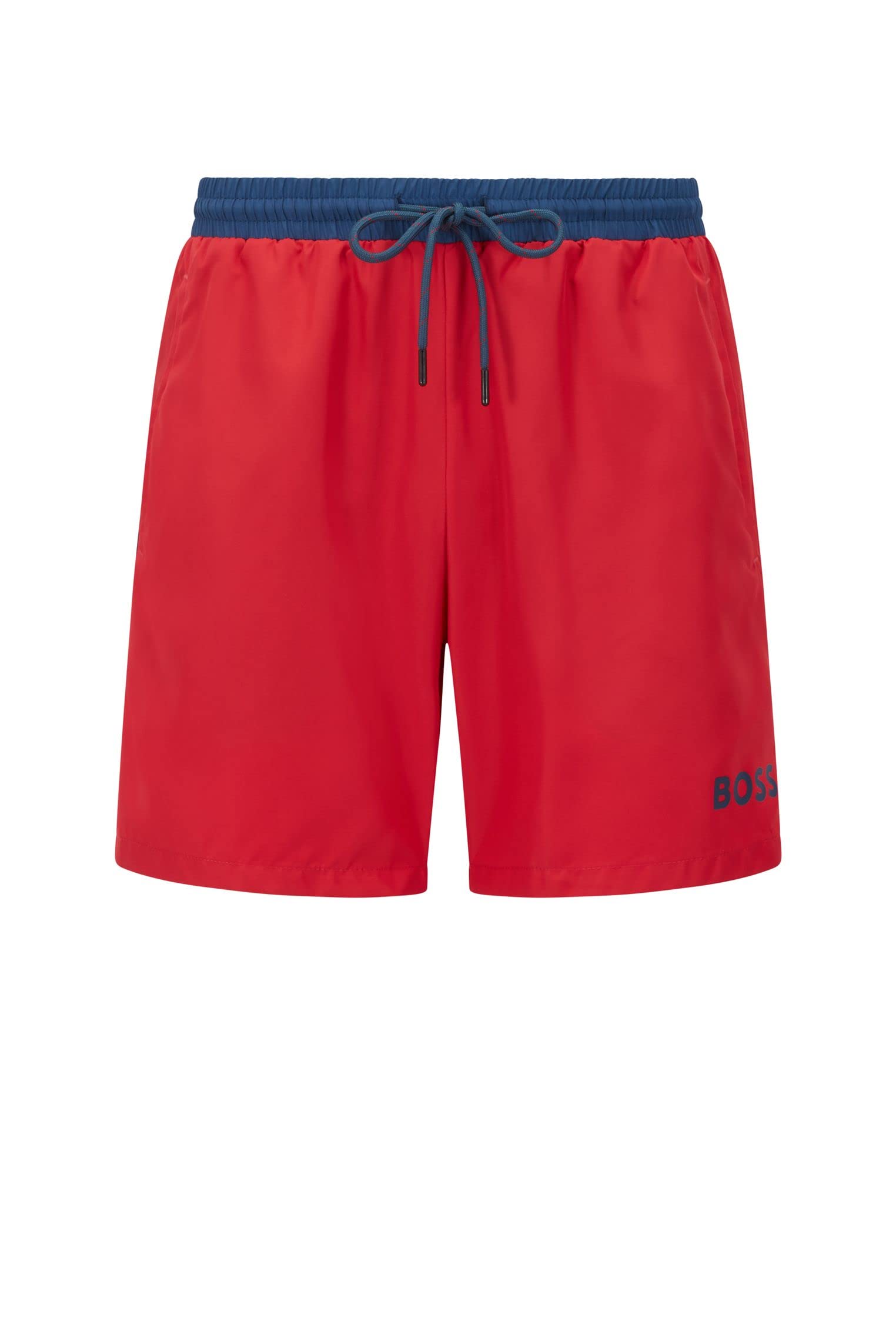 BOSS Mens Starfish Contrast-Logo Swim Shorts with Full Lining