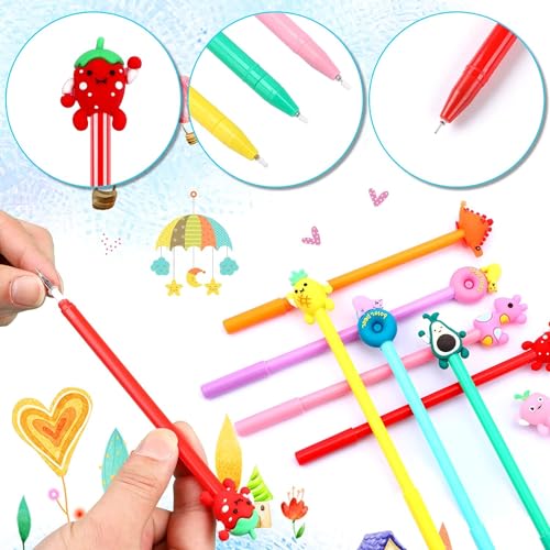 SANNIX Bolígrafos de gel de 20 piezas estilo caricatura miniatura 2