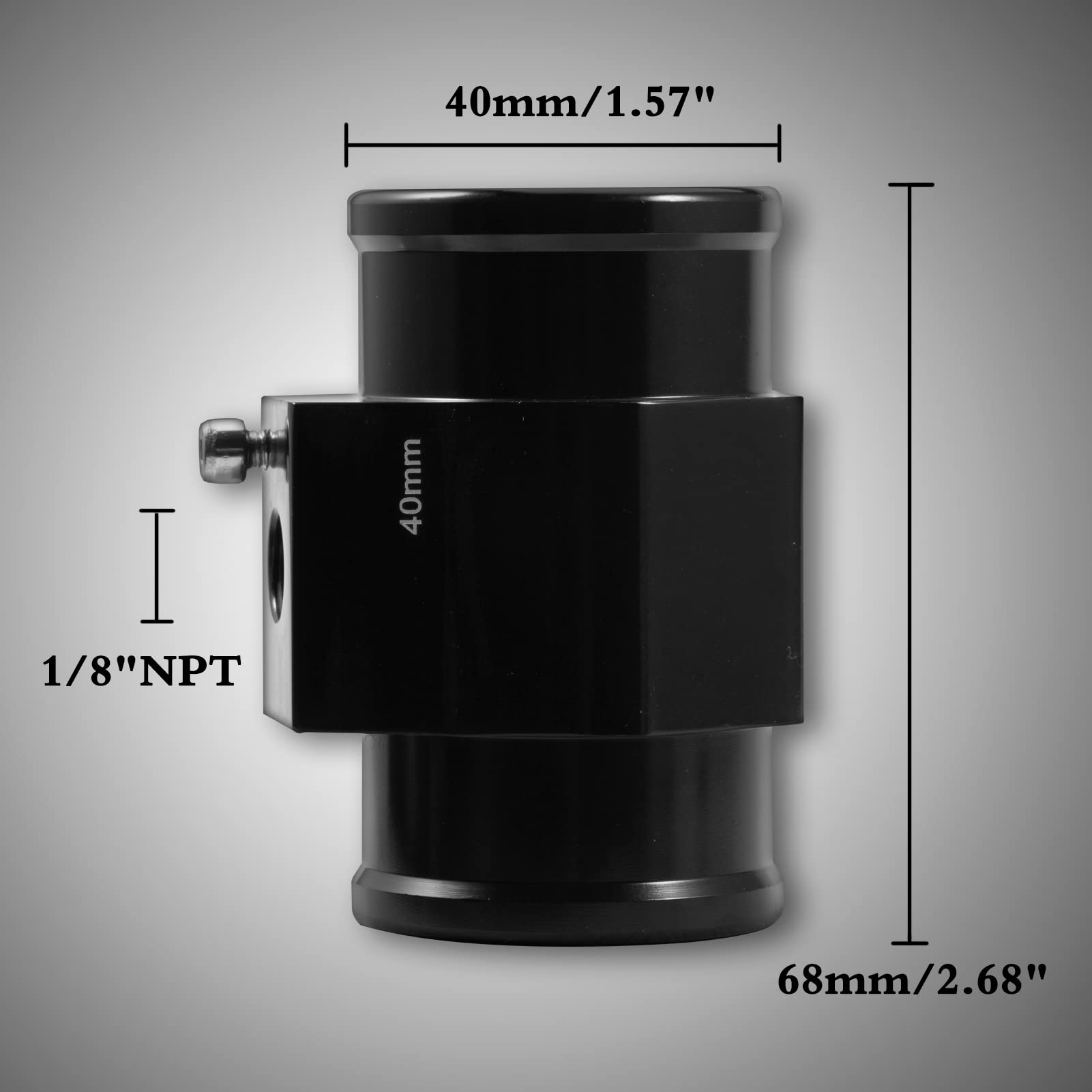 40mm Adapter Water Temp Temperature Joint Pipe Sensor Gauge Radiator Hose Silver - View #5