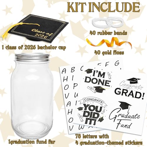 Personalized Graduation Mason Jar Gift with Money - $7.99 - Image 3