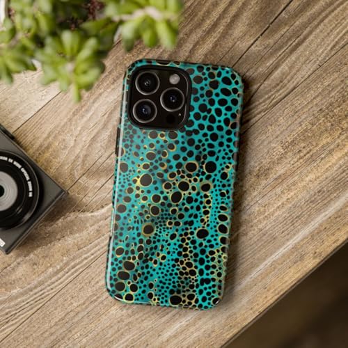 Coque rigide iPhone 16 Pro Max turquoise et noir finition brillante premium - 4
