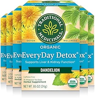 Traditional Medicinals Organic EveryDay Dandelion Detox Tea, 16 Count (Pack of 6)