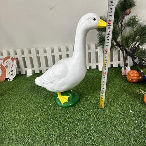 Oie en résine pour jardin : petite statue décorative texturée - 7