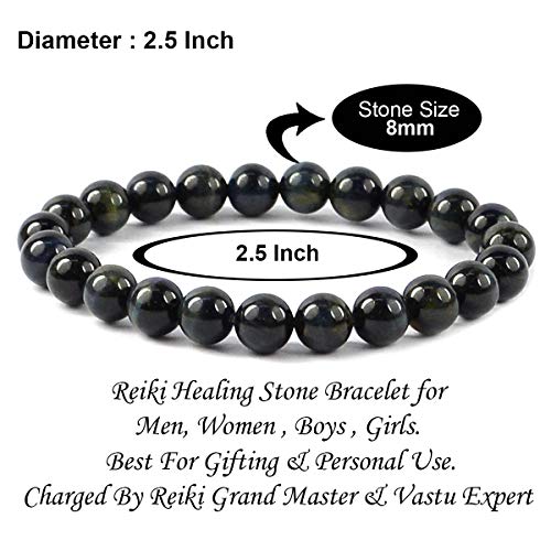 Image of Reiki Crystal Products Natural Crystal Stone Bracelet 8 mm Round Beads for Men & Women | Gemstone Jewellery Bracelet | Reiki Charged | Multiple Stone Variants Available