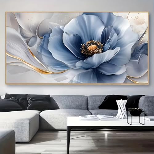 Affiche moderne florale bleue AEFOUU tableau vintage de salon 140cm