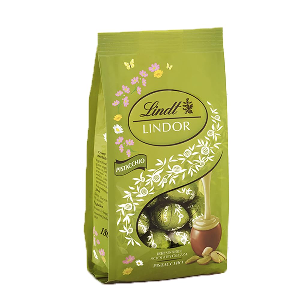 Lindt Bag Ovetti LINDOR Pistacchio Pasqua Ovetti di Cioccolato al Latte con