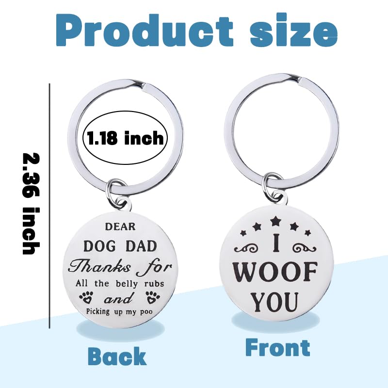 Guqqeuc Hundebesitzer Geschenke für Hund Mama Papa Geburtstag Weihnachten Geschenke für Hundeliebhaber I Woof You Schlüsselanhänger Geschenk für Papa Mama Geschenke vom Hund, Dad, S