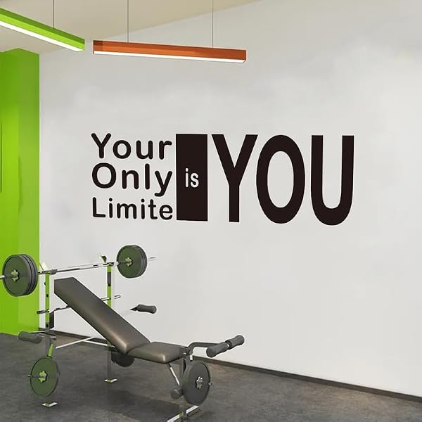 Inspirational Quotes Wall Decals for Gym: Office Motivational Positive Vinyl Art Wall Stickers for Classroom School Bedroom Living Room - Your Only Limite is You 35" X 9.8" by VODOE - Used condition - CA$17.44