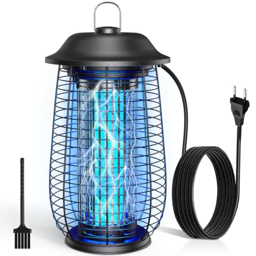 lampada antizanzare, trappola zanzare ad alta prestazione con 4250v 20w uv – antizanzare elettrico per interni ed esterni, impermeabile ipx4, rachetta zanzare elettrica per casa, giardino e terrazza.