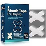 Mundpflaster Schlafen,120 Stück Mouth Tape for Sleeping, Anti Schnarch,Schnarchpflaster - gegen Schnarchen, Mundtapes zum schlafen,Mund Tape für weniger Schnarchen & besseren Schlaf durch Nasenatmung