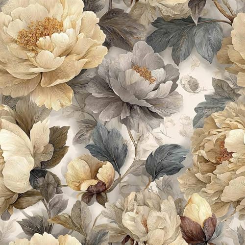 Pixie Daisy Peel and Stick Wallpaper Floral Watercoloor Flowers Leaves Vinatge Pattern Design Tropical Wallpaper Contact Paper Botanical Wallpaper Removable Wall Decor Self Adhesive 16.5By87INCH