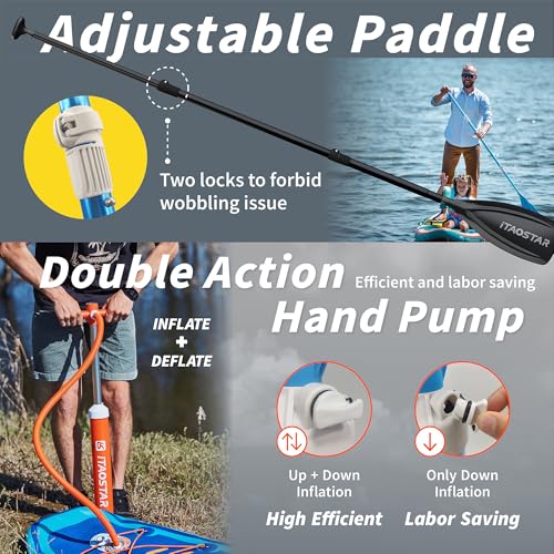 Image of iTAOSTAR Lead 12' x 35 inch /11' x 33 inch Stand Up Paddle Board, Inflatable SUP Board with 5 Fins Stable Design fo Youth, All Skill Levels, Lakes, Oceans