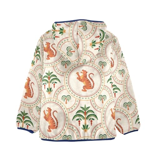 Tiger and Tree Girls Fleece Jacket Girls Fall Jacket Girls Zip Up Hoodie Girls Sherpa Jacket 2-10T2