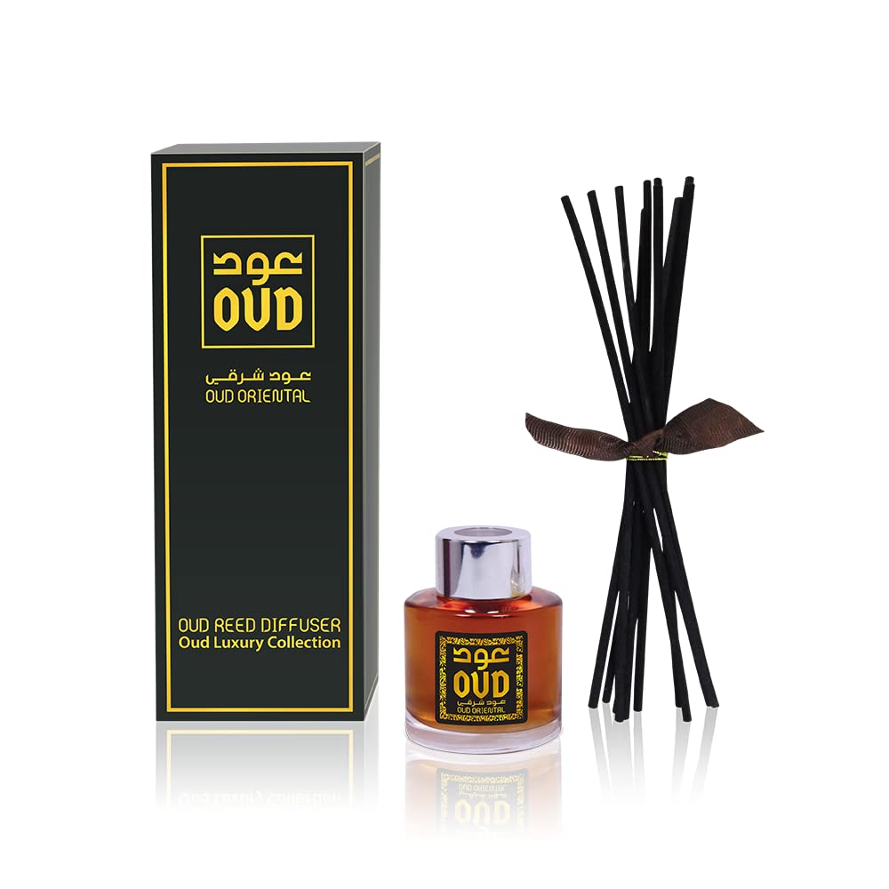 Oud Luxury Collection Oud Reed Diffuser - Oud Oriental 50ml | Luxury Floral & Musky Home Fragrance with Natural Rattan Sticks | Long-Lasting Room Freshener | معطر جو طبيعي