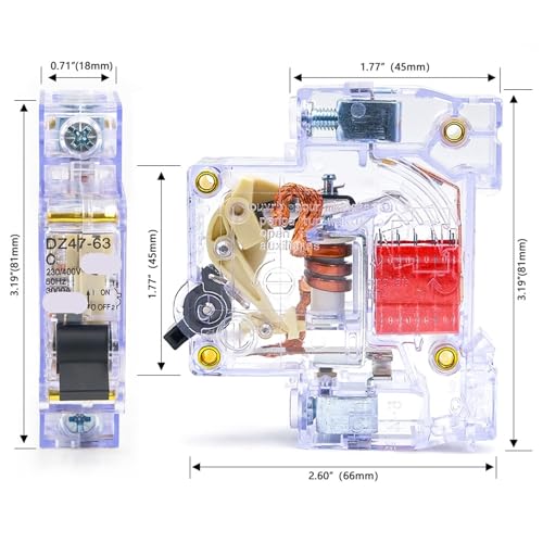 Disyuntor miniatura DZ47-63 20A interruptor magnetotérmico carril DIN 3