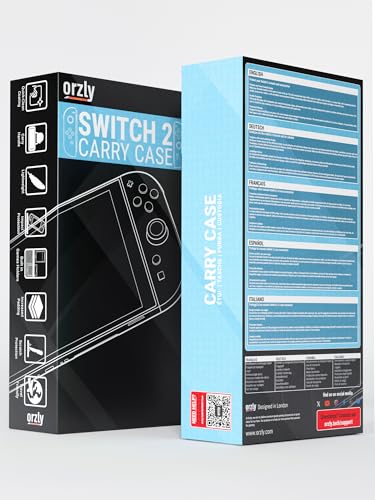 Image of Orzly Case Compatible with Nintendo Switch 2 - Protective Travel Carry Case with Screen Padding, Game Card & microSD Slots, Zipped & Open Pockets for Accessories - 7.9 inch Gift Boxed