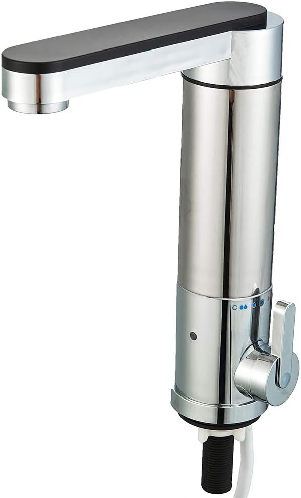 Electric Hot Water Taps,Topser SDR-18DE-3H Pro Instant Electric Heater Kitchen Tap,180°Rotate Cold and Hot Water Tap with UK 3-PIN PCDs Plug for Kitchen,Washroom [Energy Class A]