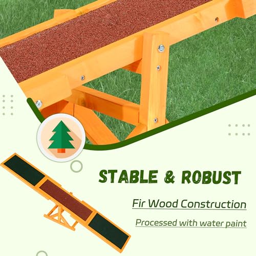 image for PawHut Wooden Dog Agility Seesaw for Training and Exercise, Platform E