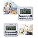 XREXS Digital Kitchen Timer Magnetic Countdown Up Cooking Timer Clock with Magnet Back and Clip, Loud Alarm, Large Display Minutes and Seconds Directly Input-White (2 Battery Included) (DC-12)