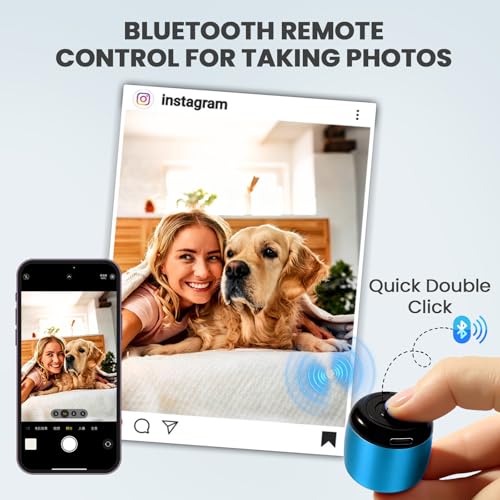 Image of Best Mini Portable Bluetooth Speaker with HD Sound & Bass I Smallest Wireless Bluetooth Speakers for Phone /PC /Tablet I Photo Selfie Button Answer Phone Calls I Cute Tiny Speaker (Blue)
