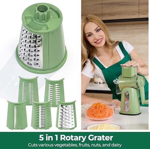 SUSTEAS 5-Blade Rotary Grater Green