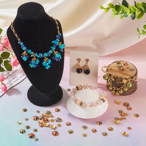 PH PandaHall PandaHall 60pcs Flower Bead Caps Golden Plated Multi Petal Floral Spacer Beads Jewellery Terminators Tassel End Caps for Bracelet Earring Jewelry Making ENAM-YS0001-11-YS-EU - Image 2