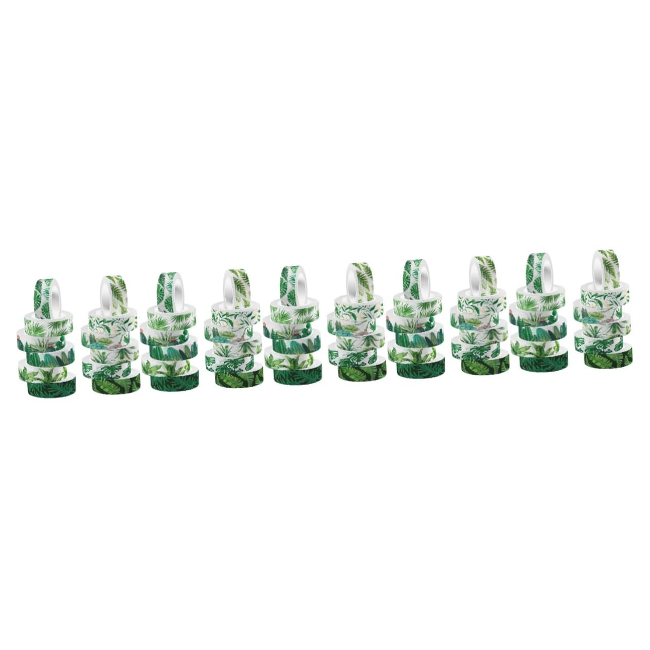 NUOBESTY 60rotoli Nastro Adesivo Decorativo Washi Tape Verde Di Nastro Per Crafting Per Scrapbooking e Decorazioni Fai Da Te Design Unico Di Foglie Estive Adesivo Rimovibile e Facile Da