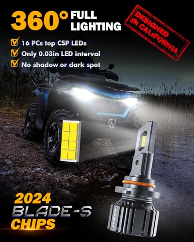 Image of Auxbeam 9005 and 9006 Combo Bulbs, 40000LM 600% Brighter 9005 /9006 Fog Light Bulbs, 6500K White, 6-Layer Cooling System, 20% Smaller Size, Orange Rings for 9005, Black Rings for 9006