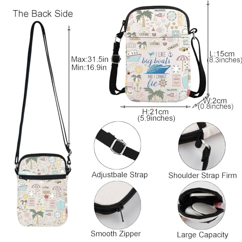 I Like Big Boats and I Cannot Lie Crossbody Bags Sailing Boating Nautical Gift Cruise Vacation Travel Bag Boat Lovers Gift2