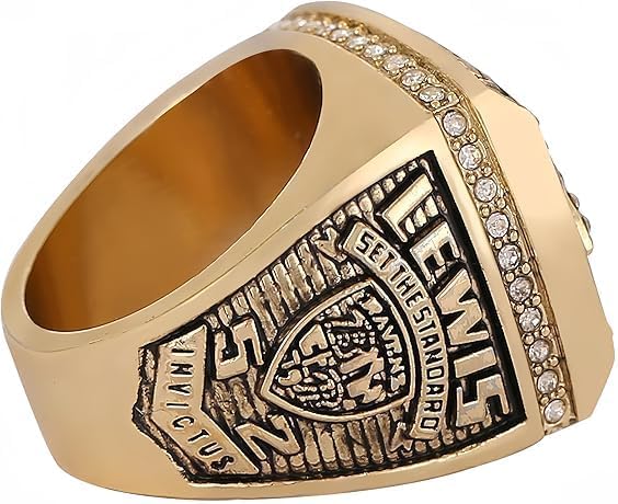 NATIONAL FOOTBALL CHAMPIONSHIP RING 2000 BAL RAVENS WITH WOOD BOX GIFT FOR CHRISTMAS AND BIRTHDAY