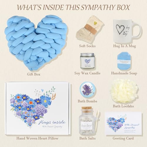 MODOFO Sympathy Gift Baskets,Bereavement Gifts, Condolences Basket, Sympathy Gifts for Loss of Loved One,Grief Gifts,Condolences Gift Basket for Loss, Grieving Box for Women, Men, Friend