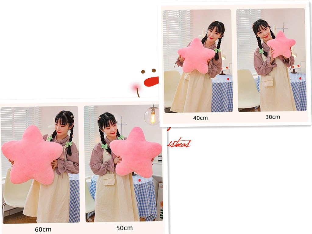 Bébé Herfair Coussin Décoratif En Forme D'étoile Pour Enfant - Doux Et Moelleux - En Peluche - Pour Chambre D'enfant Et Chambre à Coucher - 50 Cm - Rose Clair Coussin Nuage