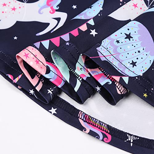 Quedoris Girls Twirly Printed Casual Party Sleeveless Dress Balloon Unicorn Sleeveless L #TOP4