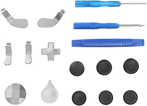 13 in 1 Metal Thumbsticks for Xbox One Elite Series 2, Elite Series 2 Controller Accessory Parts, 6 Metal Mod Swap Joystick, 4 Paddles, 2 D Pads, 1 Tool, Screwdriver and Pry Bar