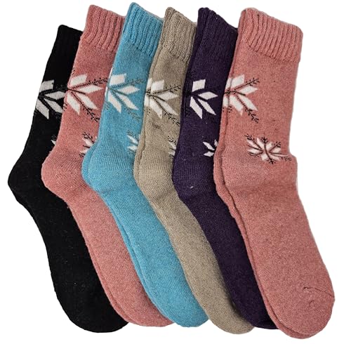 Women's Lamb Wool Socks, Thermal Hiking Winter Boot Warm Crew Socks