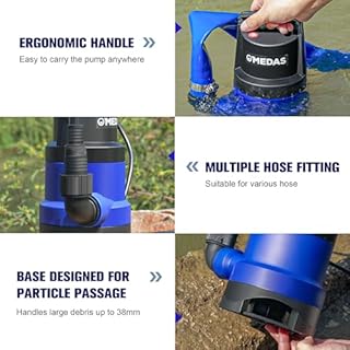 MEDAS 1HP 3434 GPH Sump Pump Submersible Clean/Dirty Water Pump Portable Utility Pump with 16.4ft Cord for Swimming Pool Garden Basement Tub Pond Draining