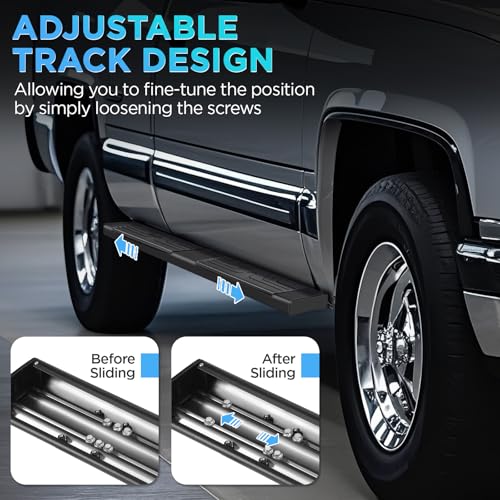 Estribos laterales en aluminio negro para Crew Cab miniatura 6