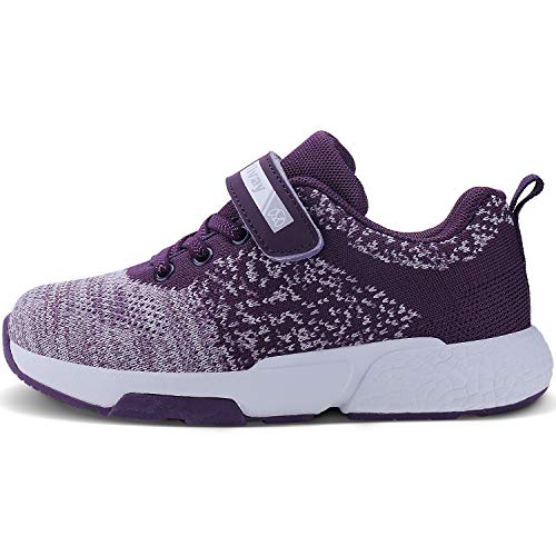 Vivay Girls Tennis Shoes Breathable Athletic Running Sneakers Casual Walking Shoes for Girls(2-Purple,Size 12 Little Kid)