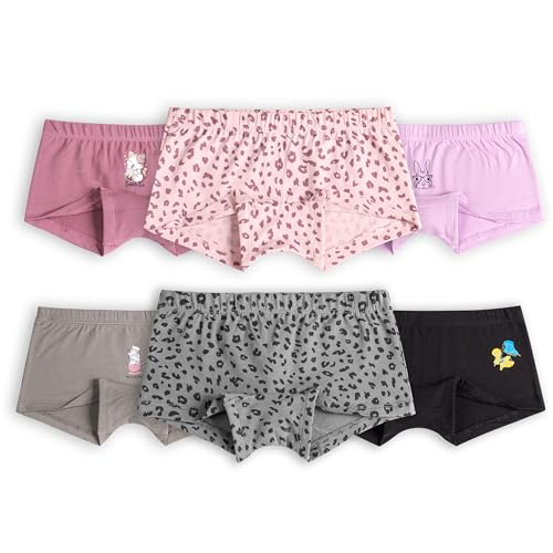 Image of Real Basics Girl's Cotton Multicoluor Boyshorts (Pack of 6)